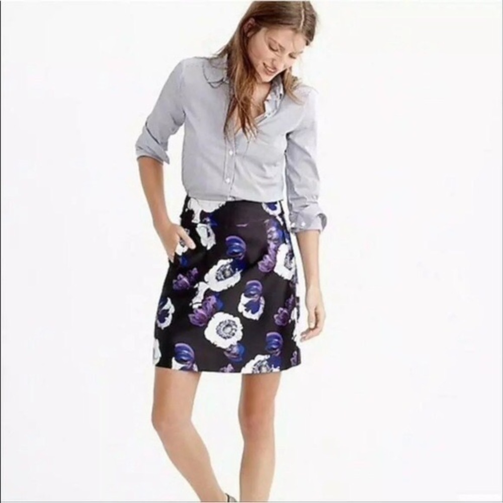 J. Crew A-line mini skirt Violet Poppy 12 NWT